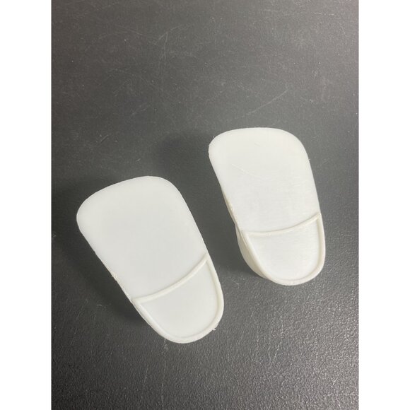 Vintage 1950's Fairyland White Plastic Shoes for Approx. 10" Doll - Picture 5 of 6